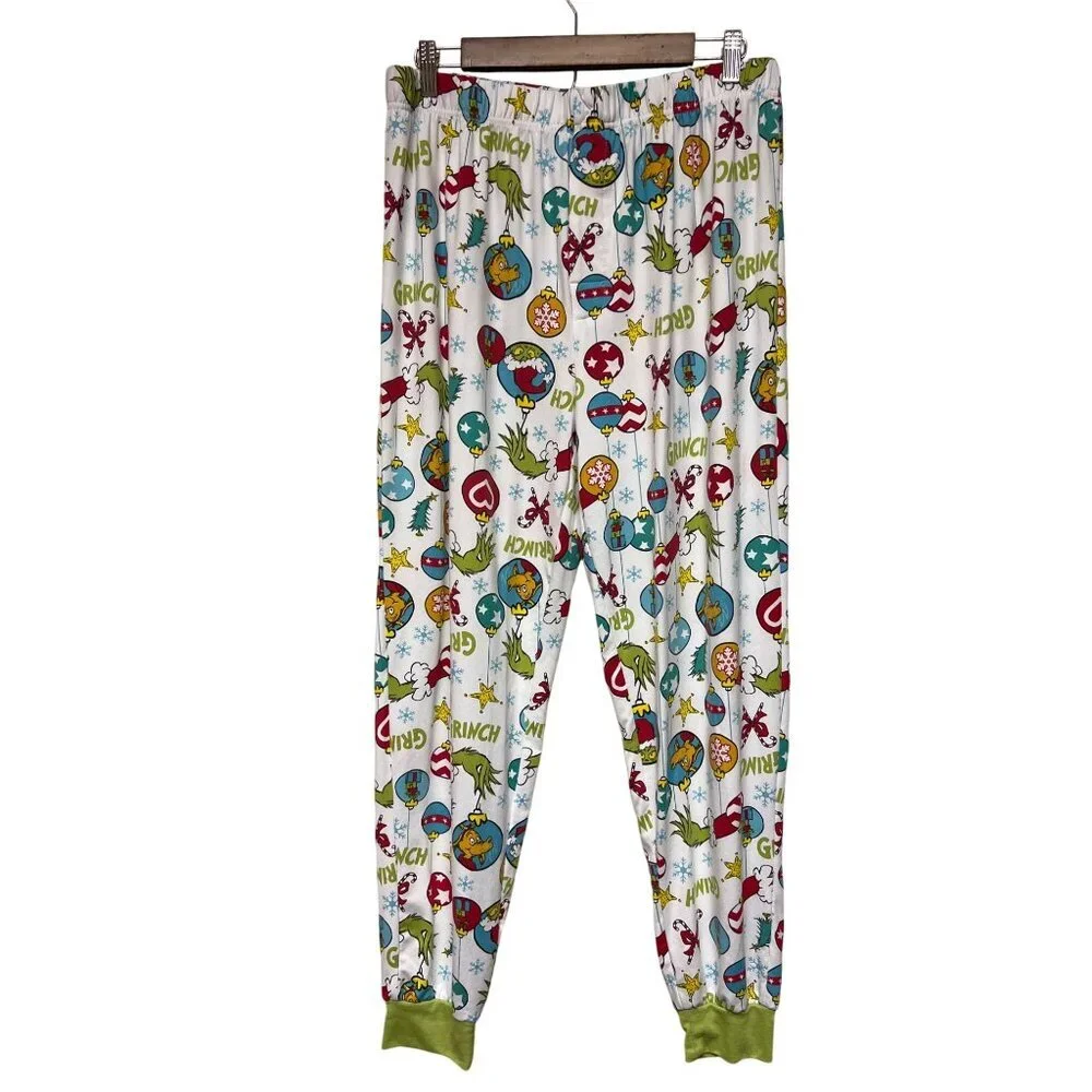 Grinch Men's Pajama Set Top Bottom Christmas Holiday Novelty Medium 38 40 PJs